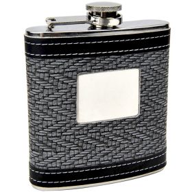 Classy 2-Tone Black/White Personalized Flask