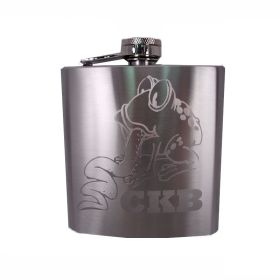 Custom Engraved Hip Flask Holding 6 oz - Stainless Steel