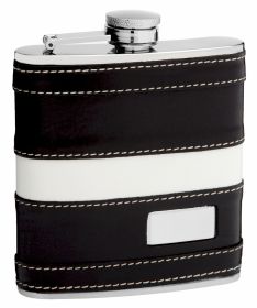 Leather Hip Flask Holding 6oz - Pocket Size