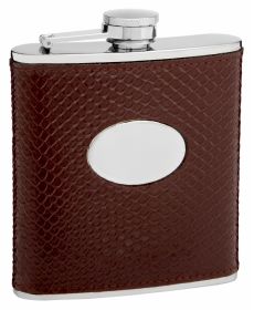 Leather Hip Flask Holders with Snake Skin Patterns