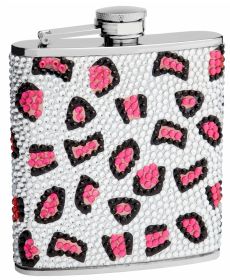 Rhinestone Hip Flask Holders with Leopard Patterns