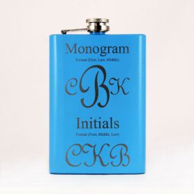 Baby Blue Custom Engraved Flasks