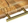 Better Homes & Gardens- Acacia Wood Rectangle Tray with Gold Color Handles, One Size