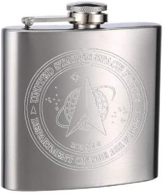 Hip Flask Holding 6 oz -  Space Force Design - Pocket Size