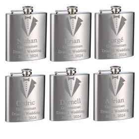 Custom Engraved Top Shelf Flasks for Weddings