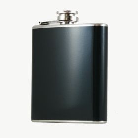 Hip Flask Holding 6 oz - Pocket Size (Option: Stainless Steel Rustproof Screw-On Cap - Black Finish)